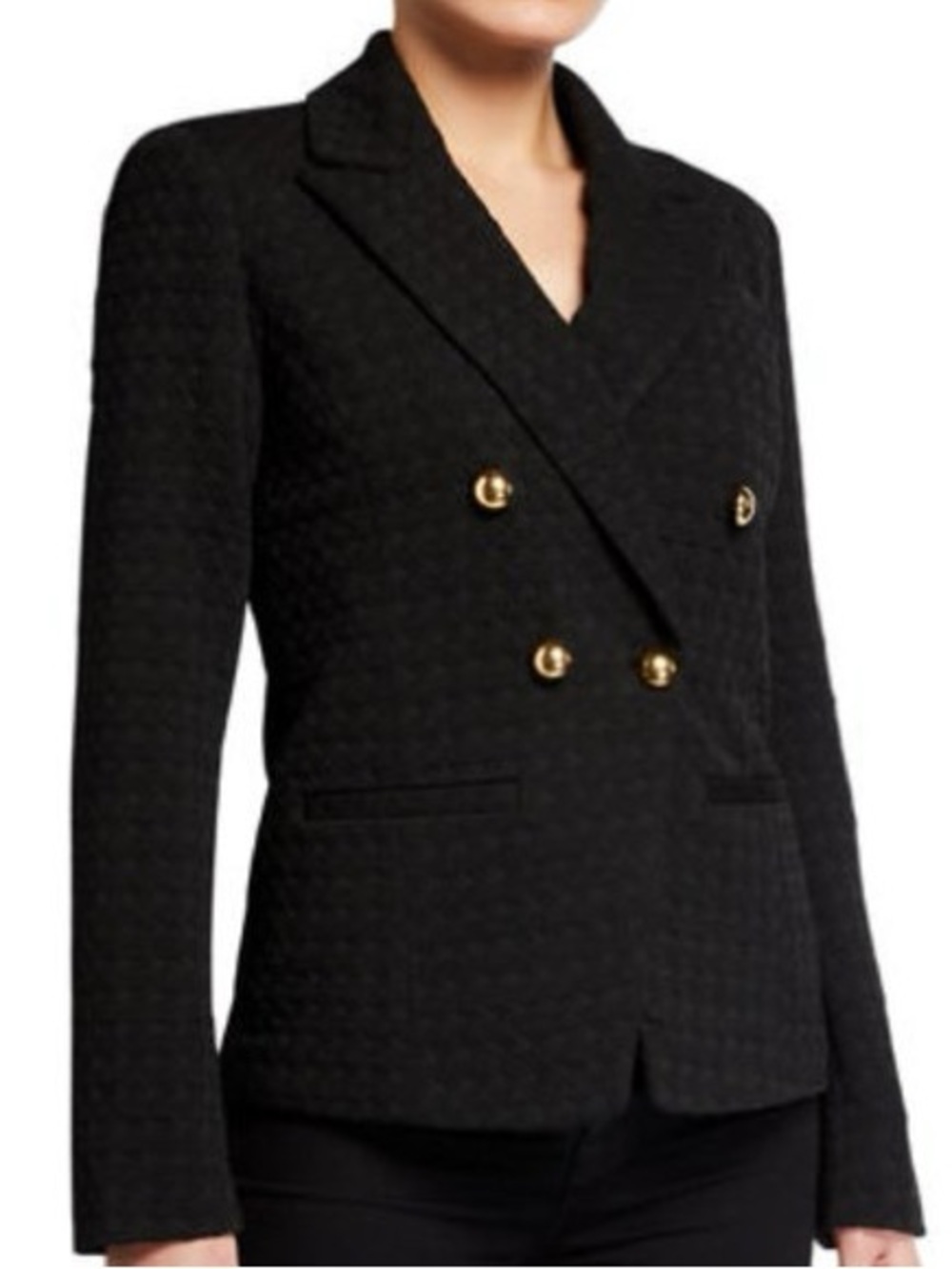 Bagatelle Collection Black Textured Blazer, Size Medium